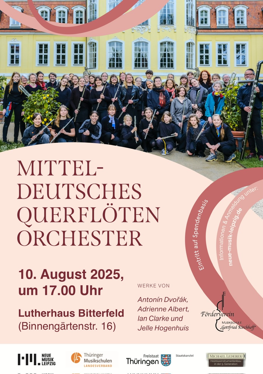 Kon­zert des „Mit­tel­deut­schen Quer­flö­ten­or­ches­ters” am 10.08.2025