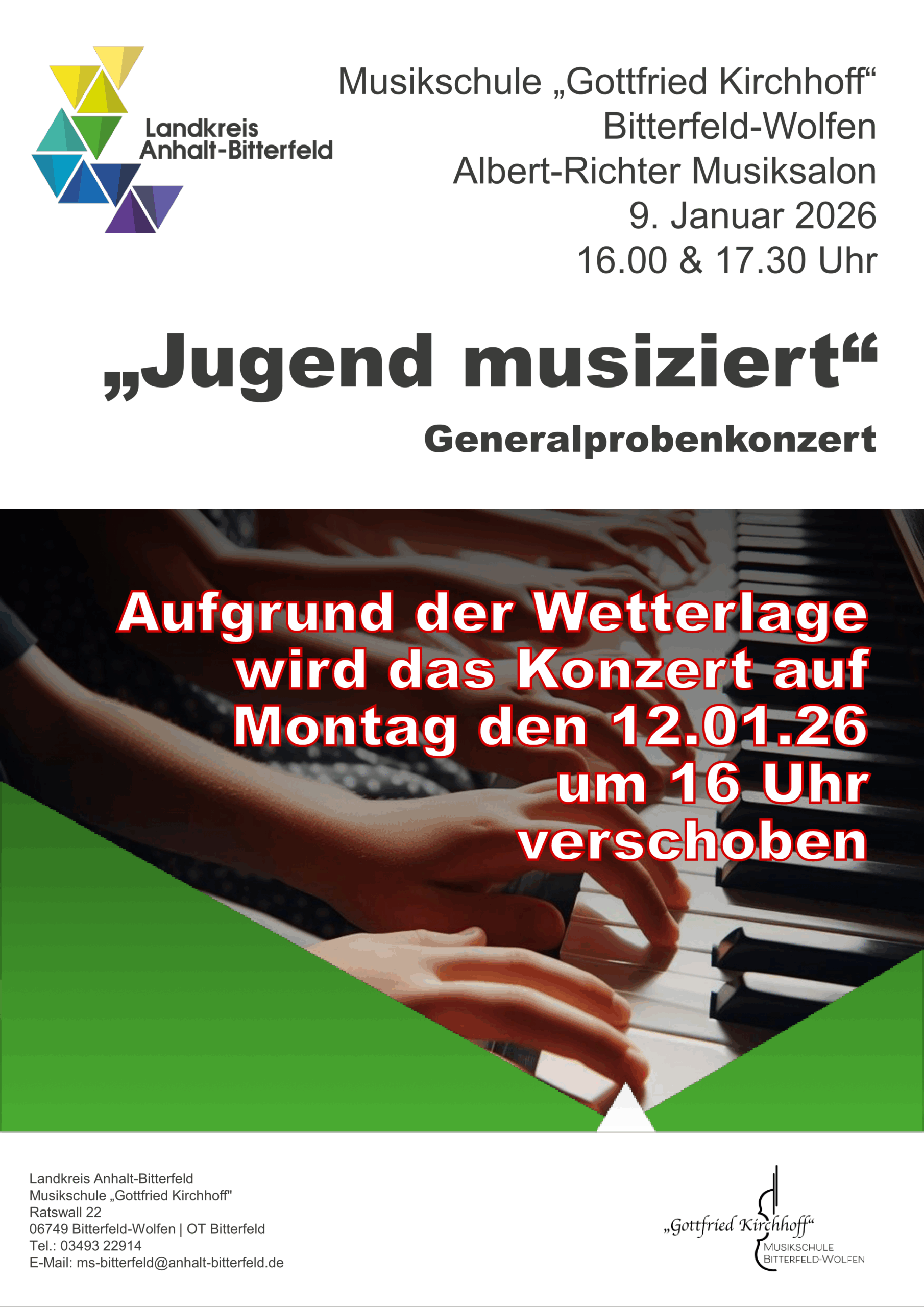 Gene­ral­pro­ben­kon­zert „Jugend-Musi­ziert“