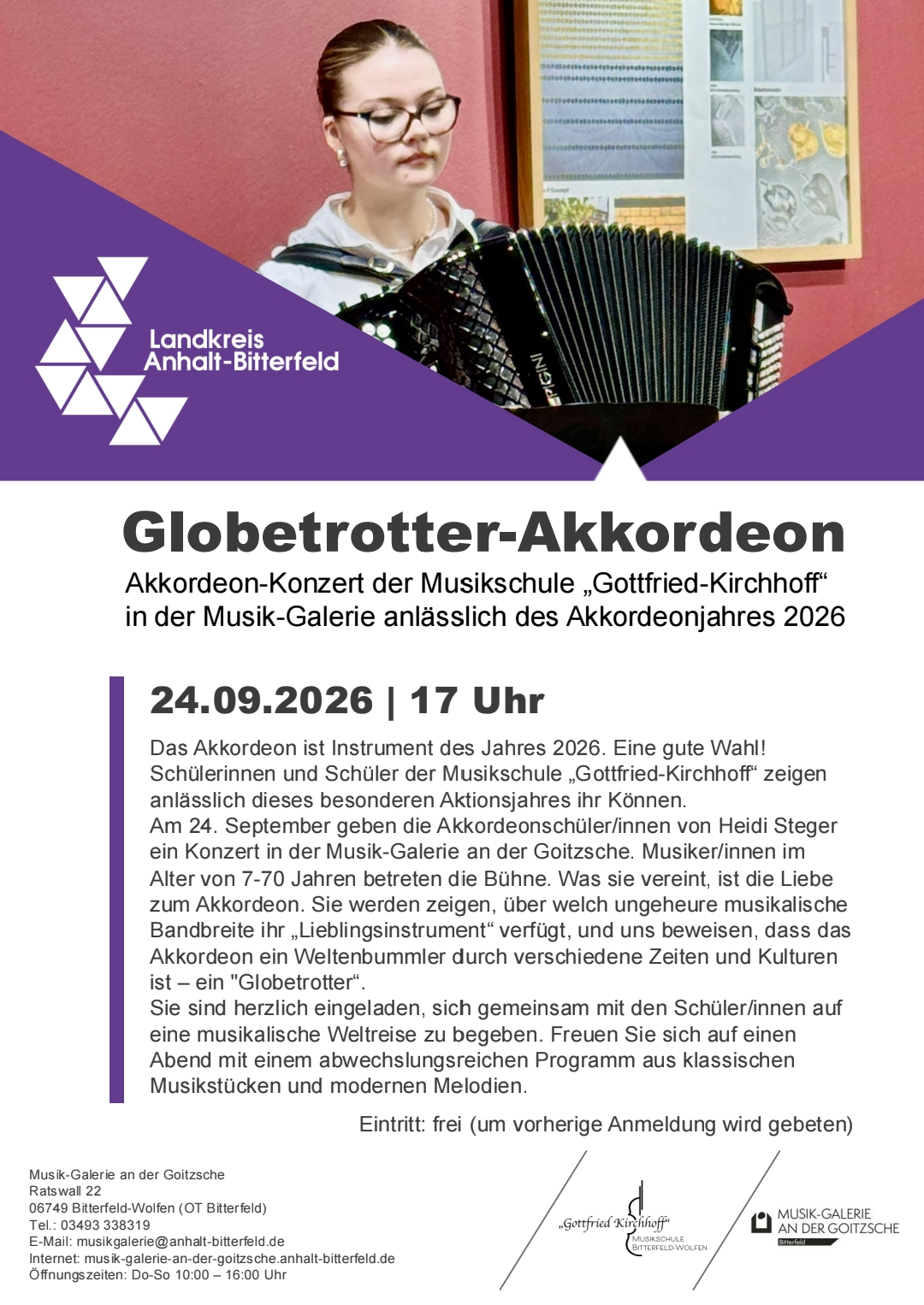 Globetrotter Konzert anlässlich des Jahres des Akkordeons