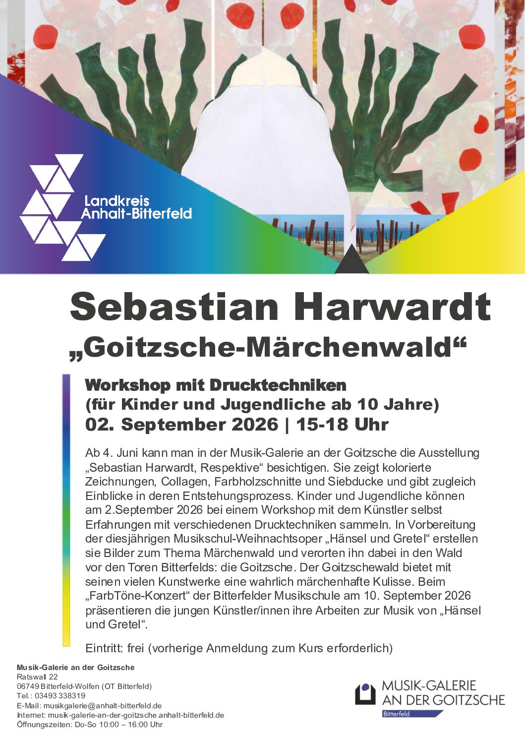 FarbTöneprojekt 2026: Workshop mit Drucktechniken zur Erstellung einer märchenhaften Kulisse für Hänsel und Gretel 2.0